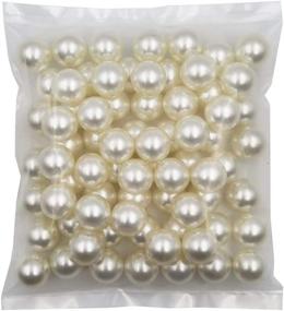 img 4 attached to 💎 INSPIRELLE 70pcs Ivory Lustrous ABS Undrilled Art Faux Pearls 20mm | Vase Fillers, No Hole Makeup Beads | Imitation Round Pearl Beads for Table Scatter Home Wedding Decoration | Big Size