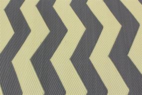 img 1 attached to 🏕️ Premium RV Mat Patio Rug with Striking Chevron Pattern, Size 9x16 Tan/Charcoal