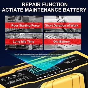 img 1 attached to 🚗 JULAU Car Battery Charger - Smart Automatic Charger, 12V/10A 24V/5A Portable Maintainer Pulse Repair Charger Pack for Car, Truck, Motorcycle, Lawn Mower, Boat, SUV (Yellow)