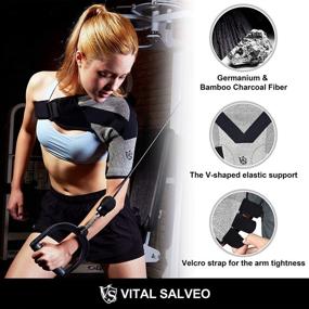 img 2 attached to 🤕 Shoulder Compression Sleeve Brace Wrap by Vital Salveo - Enhanced Support and Stability, Breathable and Lightweight for Shoulder Pain Relief, Injury Prevention, Dislocated AC Joint, Frozen Shoulder, Rotator Cuff Tendinitis, Labrum Tear - 1PC