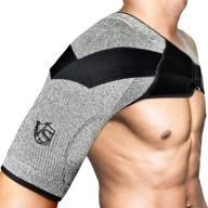 🤕 shoulder compression sleeve brace wrap by vital salveo - enhanced support and stability, breathable and lightweight for shoulder pain relief, injury prevention, dislocated ac joint, frozen shoulder, rotator cuff tendinitis, labrum tear - 1pc логотип