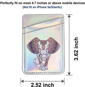 img 3 attached to 🐘 Oddss RFID-Blocking PU Leather Cell Phone Card Holder Sleeves - Stick-On Wallet for Back of iPhone & Android Smartphones (Elephant Pattern)