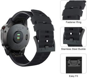 img 1 attached to Junboer Fenix 6X/ Fenix 5X Plus Band: Comfortable Silicone Quick Release Strap for Garmin Fenix Smartwatches
