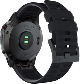 img 4 attached to Junboer Fenix 6X/ Fenix 5X Plus Band: Comfortable Silicone Quick Release Strap for Garmin Fenix Smartwatches