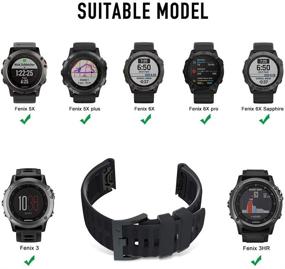 img 3 attached to Junboer Fenix 6X/ Fenix 5X Plus Band: Comfortable Silicone Quick Release Strap for Garmin Fenix Smartwatches
