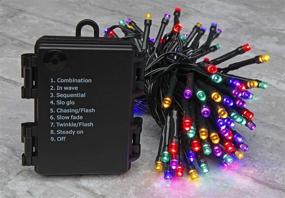 img 4 attached to 🎄 DecoBrite Multicolor LED Battery Operated Christmas String Lights: 8 Modes, 100 ct. 26ft Micro Bulbs on Green Wire – Indoor/Outdoor Holiday Patio Decor (Multicolor)