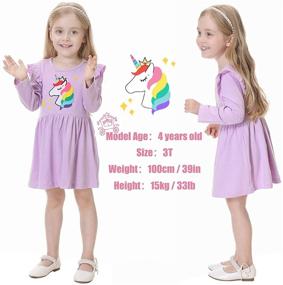 img 3 attached to Enchanting Unicorn Pattern Dresses 🦄 for Toddlers: VASCHY Girls' Clothing Collection