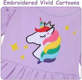 img 2 attached to Enchanting Unicorn Pattern Dresses 🦄 for Toddlers: VASCHY Girls' Clothing Collection