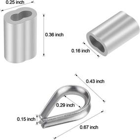 img 3 attached to 50ft Stainless Steel Wire Cable Railing Kit with Crimping Sleeves and Thimble - Ideal for Railing, Decking, Picture Hanging