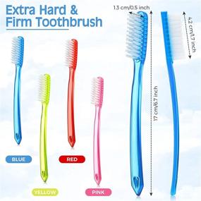 img 2 attached to 🦷 Extra Hard and Firm Toothbrush - Huge Head - Full Head - Manual Toothbrush for Cleaning Tooth Stain - Tooth Whitening Teeth Brush (Pack of 8)