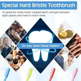 img 1 attached to 🦷 Extra Hard and Firm Toothbrush - Huge Head - Full Head - Manual Toothbrush for Cleaning Tooth Stain - Tooth Whitening Teeth Brush (Pack of 8)