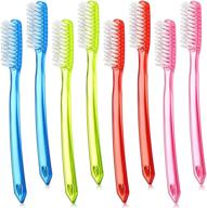 🦷 extra hard and firm toothbrush - huge head - full head - manual toothbrush for cleaning tooth stain - tooth whitening teeth brush (pack of 8) logo