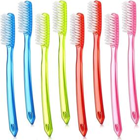 img 4 attached to 🦷 Extra Hard and Firm Toothbrush - Huge Head - Full Head - Manual Toothbrush for Cleaning Tooth Stain - Tooth Whitening Teeth Brush (Pack of 8)