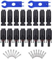 🔌 sunway solar panel cable connectors - 8 pairs of solar connector adapters, assembly tool spanners included - for solar panels extension cable, 10 awg pv wire, solar controller regulator logo