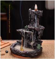 🏞️ landscape backflow incense holder: transform your home with 200pcs backflow incense cones and ceramic burner логотип