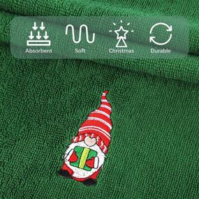 img 2 attached to MCEAST 3 Pack Christmas Hand Towel Set: Festive 17.7 x 12.6 Inches Soft Cotton Cloths for Bathroom, Home, Kitchen - Red, Green, White