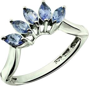 img 4 attached to RB Gems Rhodium Plated 5 Stone Style Tanzanite