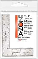 ➕ stainless steel l-square, size 3-inch x 4-inch, zona 37-434 logo