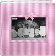 📷 pioneer photo albums 200-pocket pink gingham fabric frame cover photo album for 4x6 prints logo