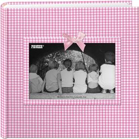 img 3 attached to 📷 Pioneer Photo Albums 200-Pocket Pink Gingham Fabric Frame Cover Photo Album for 4x6 Prints