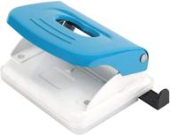 🔵 weibo heavy duty 2-hole punch tool - convenient commercial hand held levenger hole puncher, adjustable, 25 sheet punch capacity, blue logo