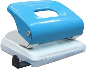 img 2 attached to 🔵 Weibo Heavy Duty 2-Hole Punch Tool - Convenient Commercial Hand Held Levenger Hole Puncher, Adjustable, 25 Sheet Punch Capacity, Blue