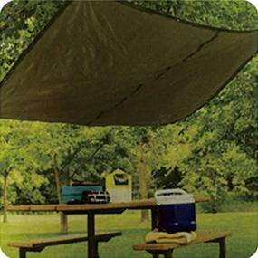 img 1 attached to Hanjet Lightweight 8x10 Outdoor Tarp - 5 Mil Thickness, Waterproof Camping Tarp Shelter for Boat Pool - Army Green with Grommets