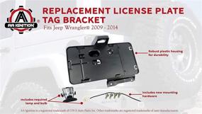 img 1 attached to Jeep Wrangler License Plate Tag Bracket with Light - Replaces 68064720AA - Rear Plate Holder Frame: Compatible for Years 2009-2014