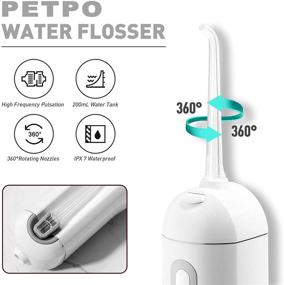 img 2 attached to Petpo Advanced Water Flosser Teeth Cleaner - Plaque Remover, Cordless Gingivitis Care Device for Food Debris, Oral Braces & Bridges - 3+1 Modes, 4 Jet Tips & Carry Bag (White)