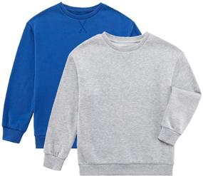 img 4 attached to 👕 UNACOO Boys' Unisex Crewneck Pullover Sweatshirts