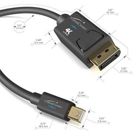 img 2 attached to KabelDirekt – 6ft Mini DisplayPort (Thunderbolt) to DisplayPort Cable - UHD 4K 60Hz, PC & Mac Compatible, Locking Mechanism, Black