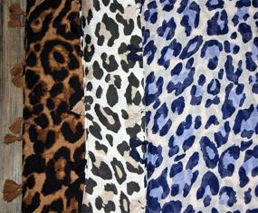 img 1 attached to Leopard Print Scarf Cheetah Viscose Women's Accessories