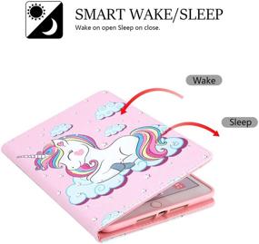 img 2 attached to 🦄 Dteck Pink Unicorn iPad Mini Case - Premium Leather Folio Stand with Auto Wake/Sleep for iPad Mini 5th Gen/4/3/2 - Slim & Stylish