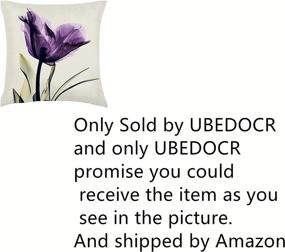 img 2 attached to Hibedding Tulip Purple Throw Pillow Cover 18x18: Stylish Floral Decor for Fall Farmhouse Theme, Set of 4
