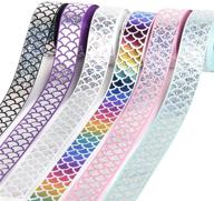 🧜 colorful mermaid ribbon laser sequins fish scales grosgrain: 30 yards diy decoration & handmade accessories, 1" wide (6 color) logo