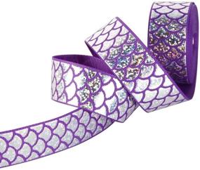 img 2 attached to 🧜 Colorful Mermaid Ribbon Laser Sequins Fish Scales Grosgrain: 30 Yards DIY Decoration & Handmade Accessories, 1" Wide (6 Color)