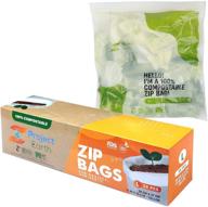 compostable zip bags, 50 count, gallon size for freezer, sandwiches, food storage, and more, with resealable lock, biodegradable eco-friendly option logo