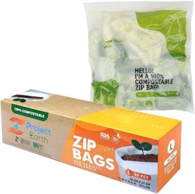 img 4 attached to Compostable Zip Bags, 50 Count, Gallon Size for Freezer, Sandwiches, Food Storage, and More, with Resealable Lock, Biodegradable Eco-Friendly Option