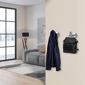 img 2 attached to 🔗 NearMoon 304 Stainless Steel Bathroom Hooks - Heavy Duty Coat & Robe Holder, Ideal for Hotel Kitchen Garage, Wall Mounted Towel Hooks-4 Pack (Brushed Nickel)