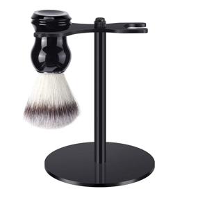 img 2 attached to 🪒 Acrylic Shaving Razor and Brush Stand - Safe Razor Stand for Adults, Black