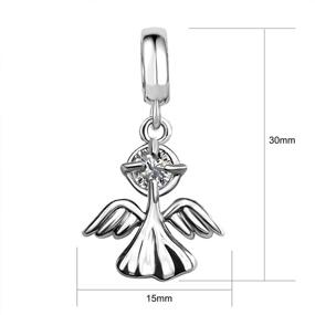 img 2 attached to JMQJewelry Angel Wings Birthstone Dangle Charm - Perfect Religious Cross Birthday Jewelry for Women, Girls, Men - Bracelet & Necklace Accessory