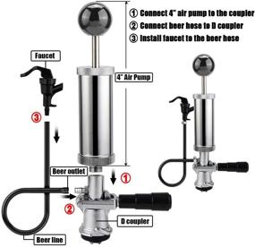 img 3 attached to 🍺 MRbrew Keg Party Pump with American D System Beer Keg Tap, 4" Picnic Pump, Black Beer Faucet & Hose, Chrome-Plated Draft Beer Party Pump with 2 Hose Clamps