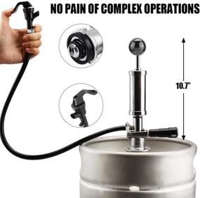 img 1 attached to 🍺 MRbrew Keg Party Pump with American D System Beer Keg Tap, 4" Picnic Pump, Black Beer Faucet & Hose, Chrome-Plated Draft Beer Party Pump with 2 Hose Clamps