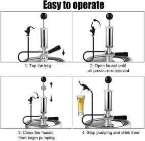 img 2 attached to 🍺 MRbrew Keg Party Pump with American D System Beer Keg Tap, 4" Picnic Pump, Black Beer Faucet & Hose, Chrome-Plated Draft Beer Party Pump with 2 Hose Clamps