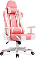 🎮 gtracing gaming chair: racing office computer game chair with ergonomic backrest, adjustable seat height, recliner, swivel rocker, headrest, lumbar pillow - e-sports chair (pink) logo