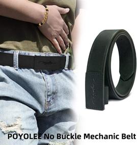 img 3 attached to Sleek and Stylish POYOLEE Buckleless Scratch Leather Men's Belts