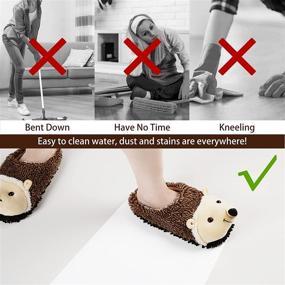 img 1 attached to 🦔 Liitrton Cartoon Hedgehog Microfiber Slippers: Washable Mop Slippers for Effortlessly Cleaning Your Office or Home Floor, Removing Dust and Hair (Women's Size)