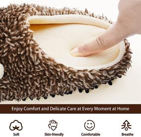 img 2 attached to 🦔 Liitrton Cartoon Hedgehog Microfiber Slippers: Washable Mop Slippers for Effortlessly Cleaning Your Office or Home Floor, Removing Dust and Hair (Women's Size)