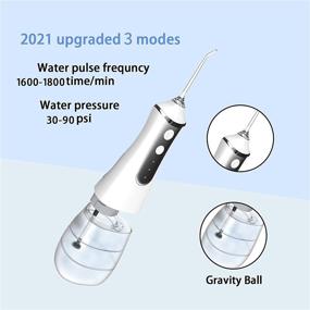 img 3 attached to 🦷 Cordless Water Flosser for Teeth, 350ML Professional Dental Oral Irrigator, Portable and Rechargeable IPX6 Water Picks for Teeth Cleaning at Home & Travel, Ideal for Braces