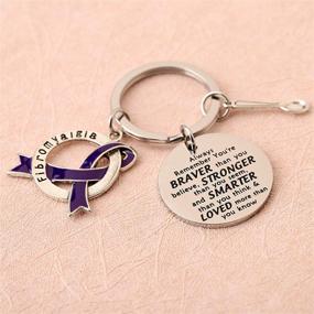 img 1 attached to FUSTMW Fibromyalgia Awareness Keychain: Inspiring Gifts for Those with Fibromyalgia